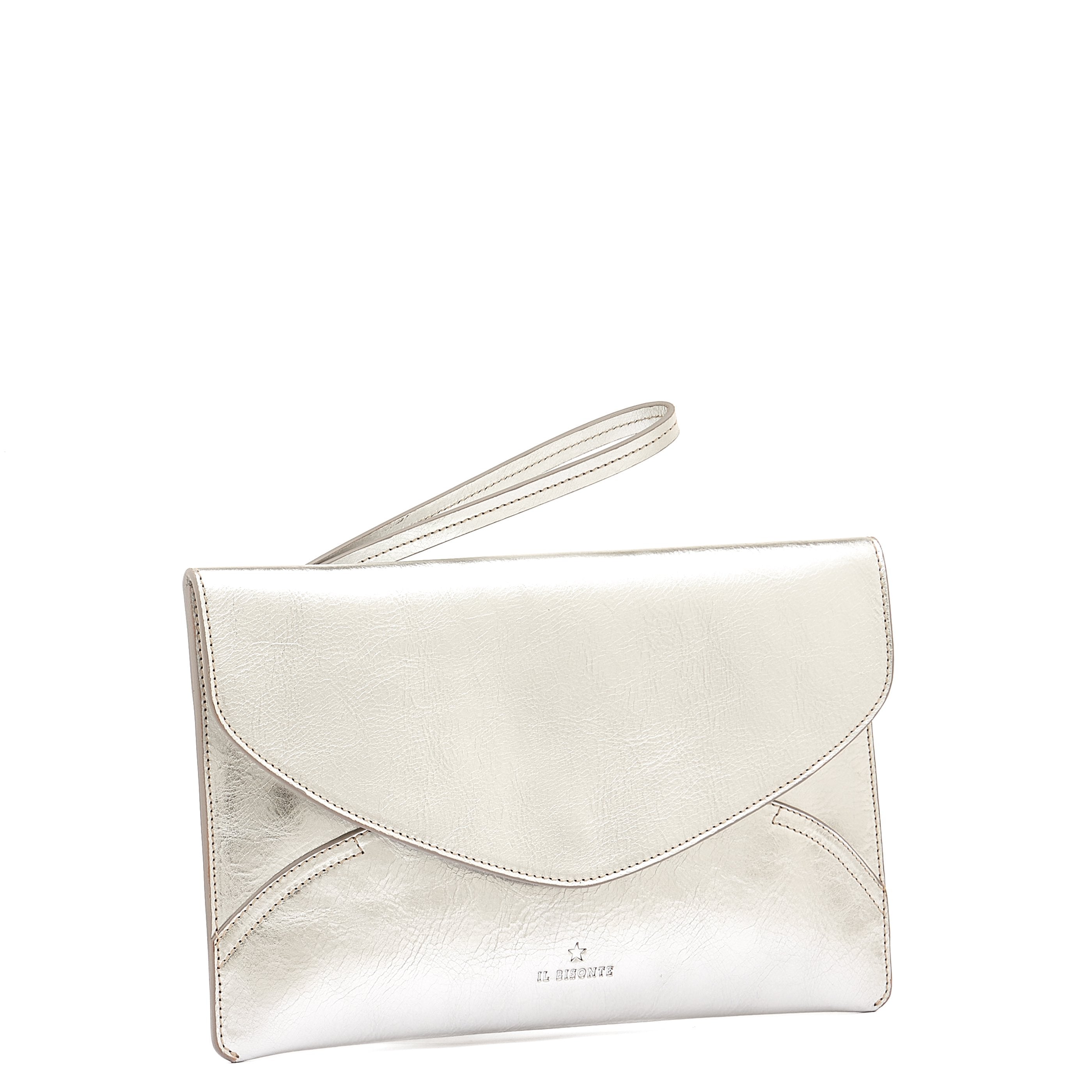 Shop Rubans Silver Colour Clutch With Embroided Silver Design. Online at  Rubans