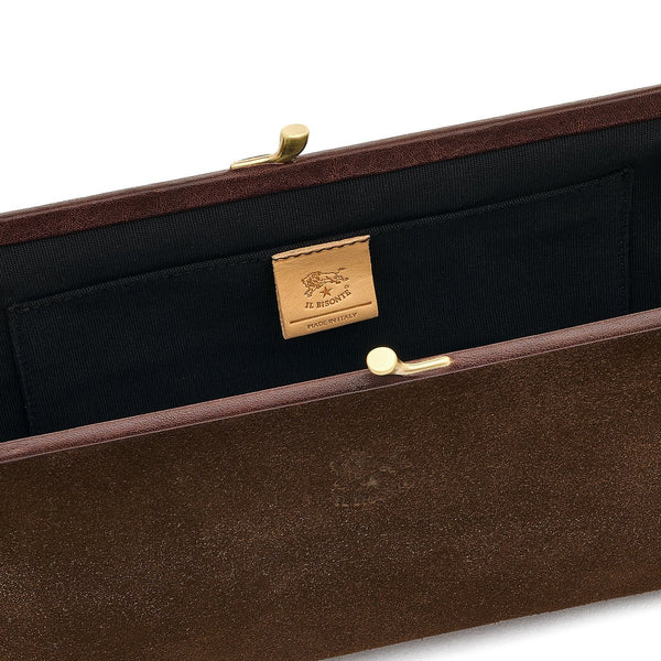 Pochette da donna in suede colore testa di moro