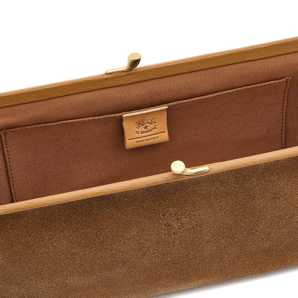 Pochette da donna in suede colore gianduia