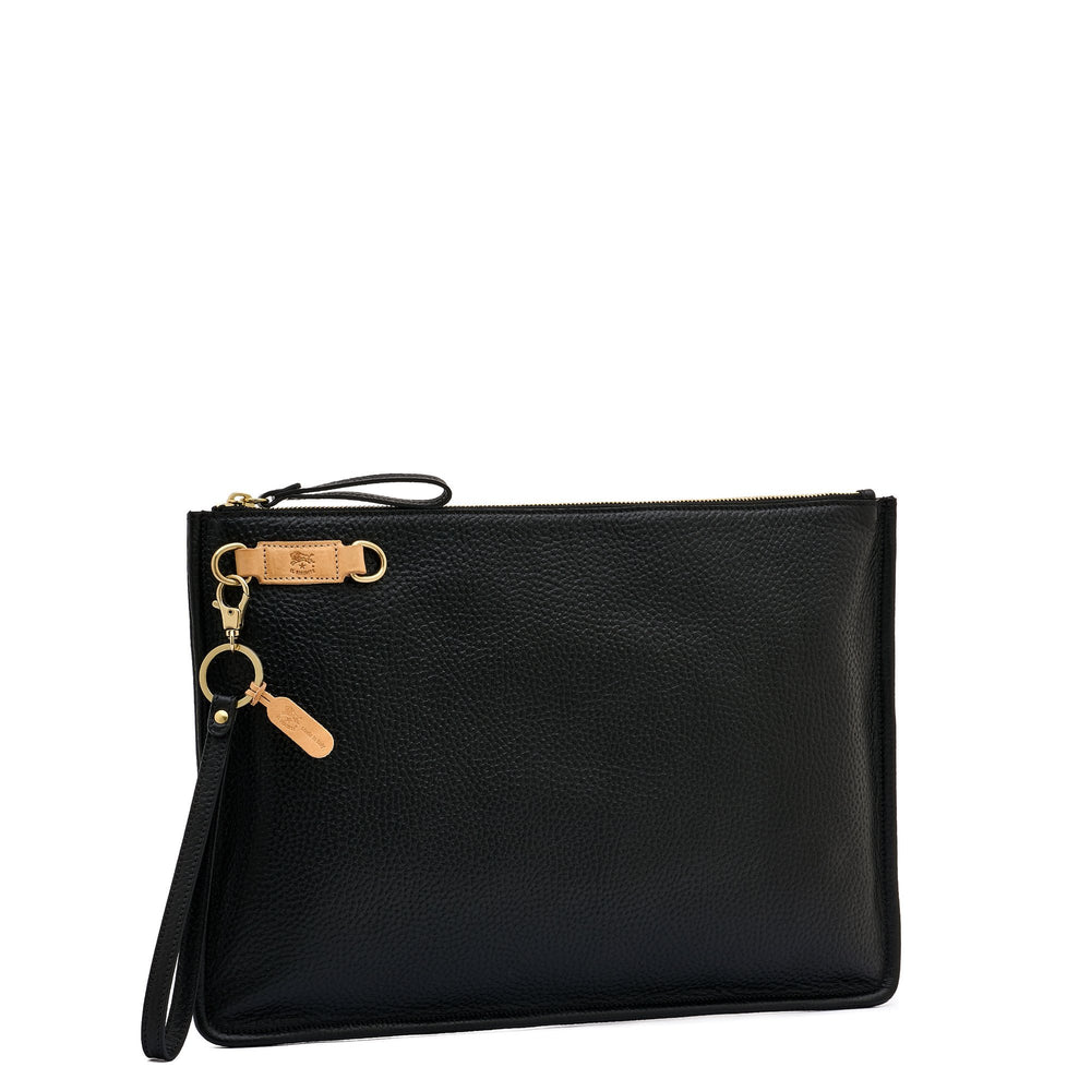 Segno | Pochette pour homme en cuir couleur noir — 
side view
 — 3 of 4