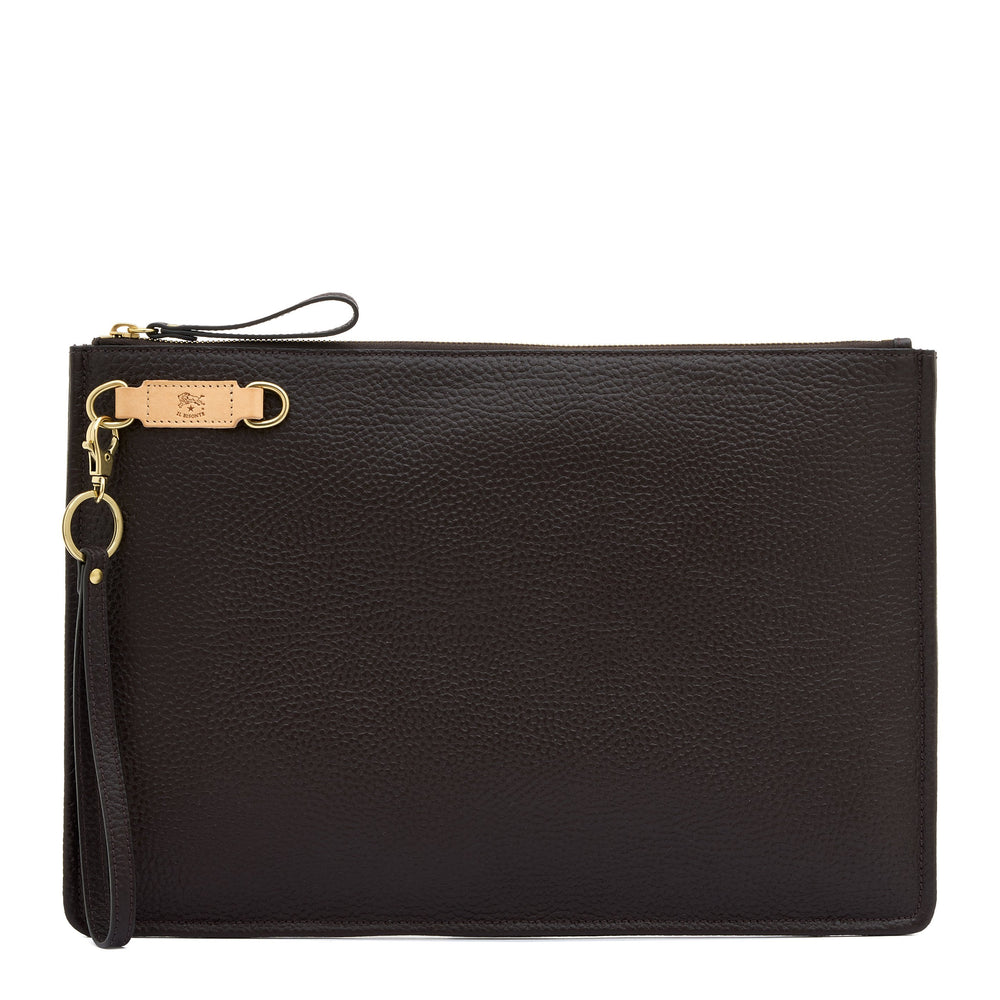 Segno | Pochette da uomo in pelle colore marrone — 
front view
 — 1 of 4