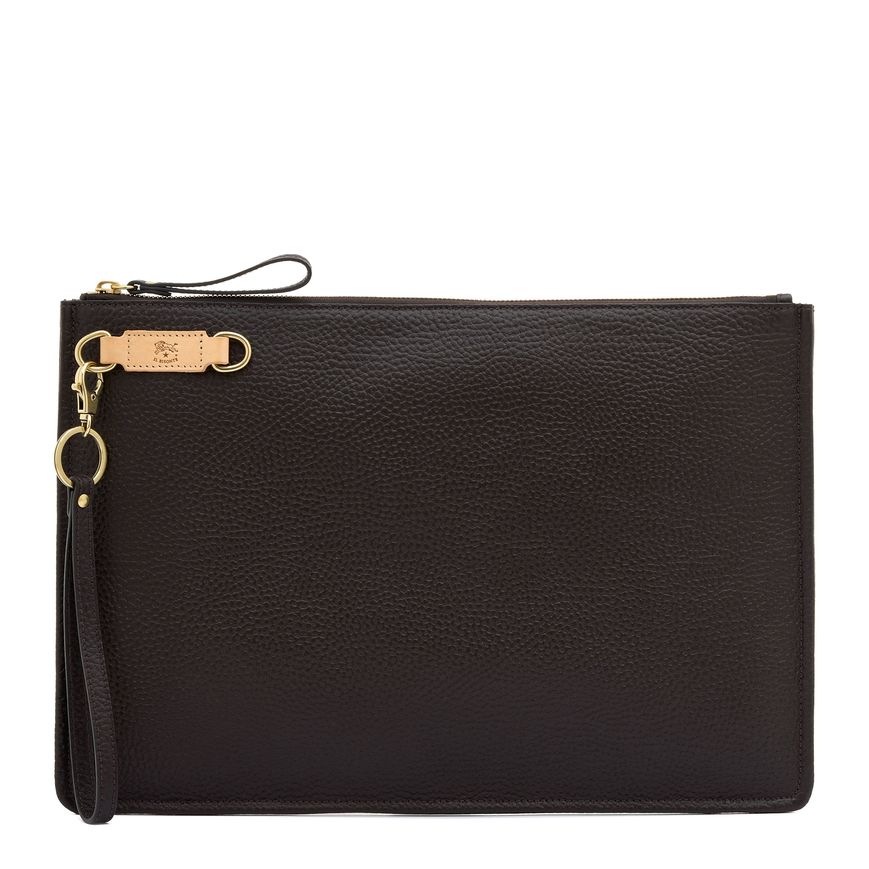 Segno | Pochette da uomo in pelle colore marrone — 
front view
 — 1 of 4