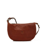 Women's crossbody bag in vintage leather color sepia