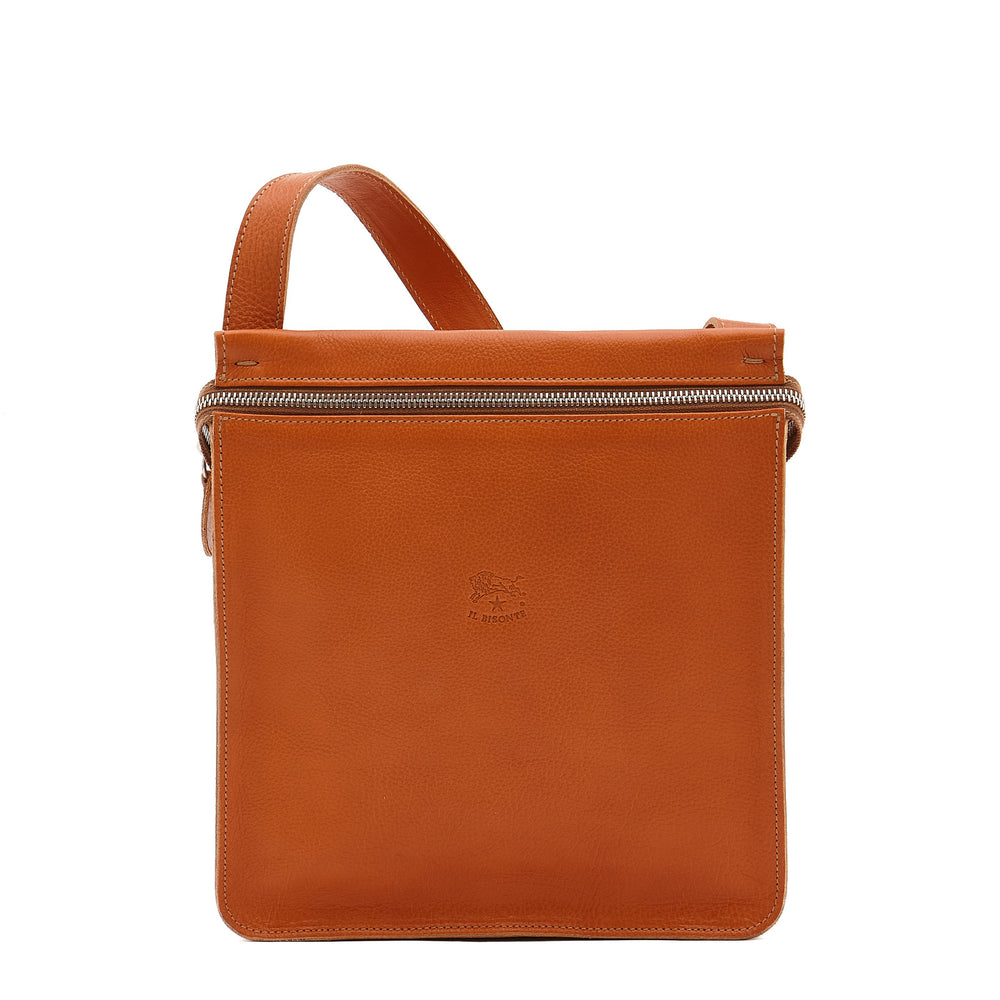 Giuliano | Men's crossbody bag in leather color caramel — 
front view
 — 1 of 5