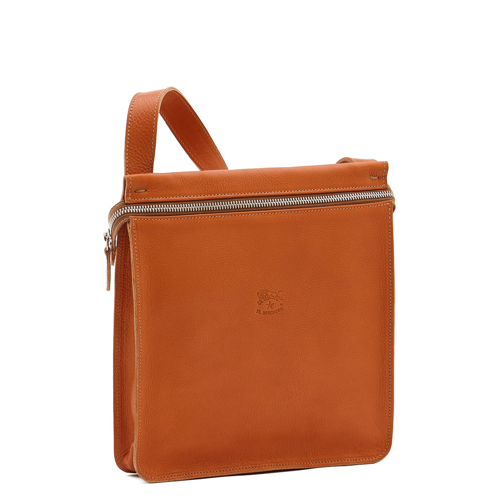 Giuliano | Men's crossbody bag in leather color caramel — 
side view
 — 3 of 5