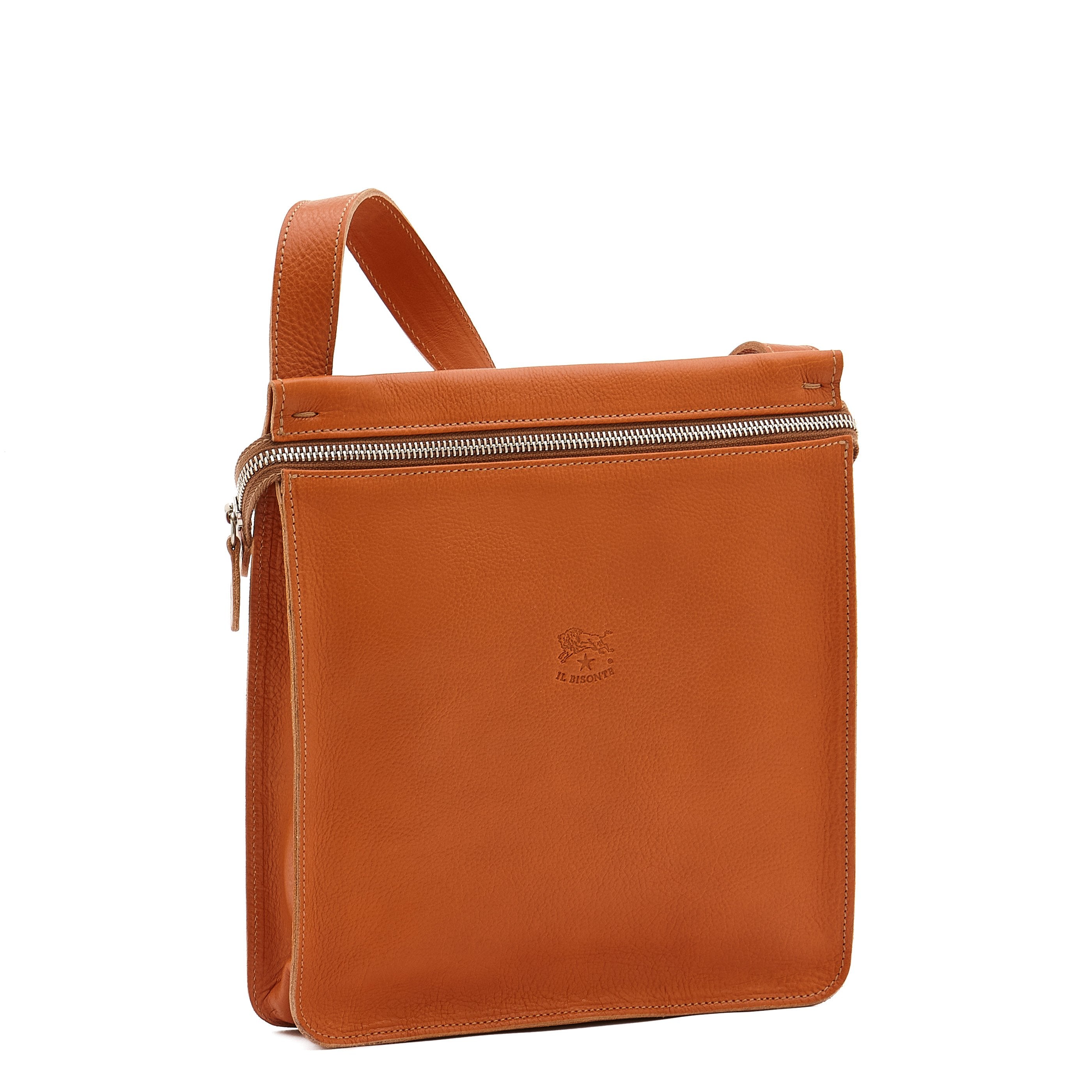 Giuliano | Men's crossbody bag in leather color caramel — 
side view
 — 3 of 5