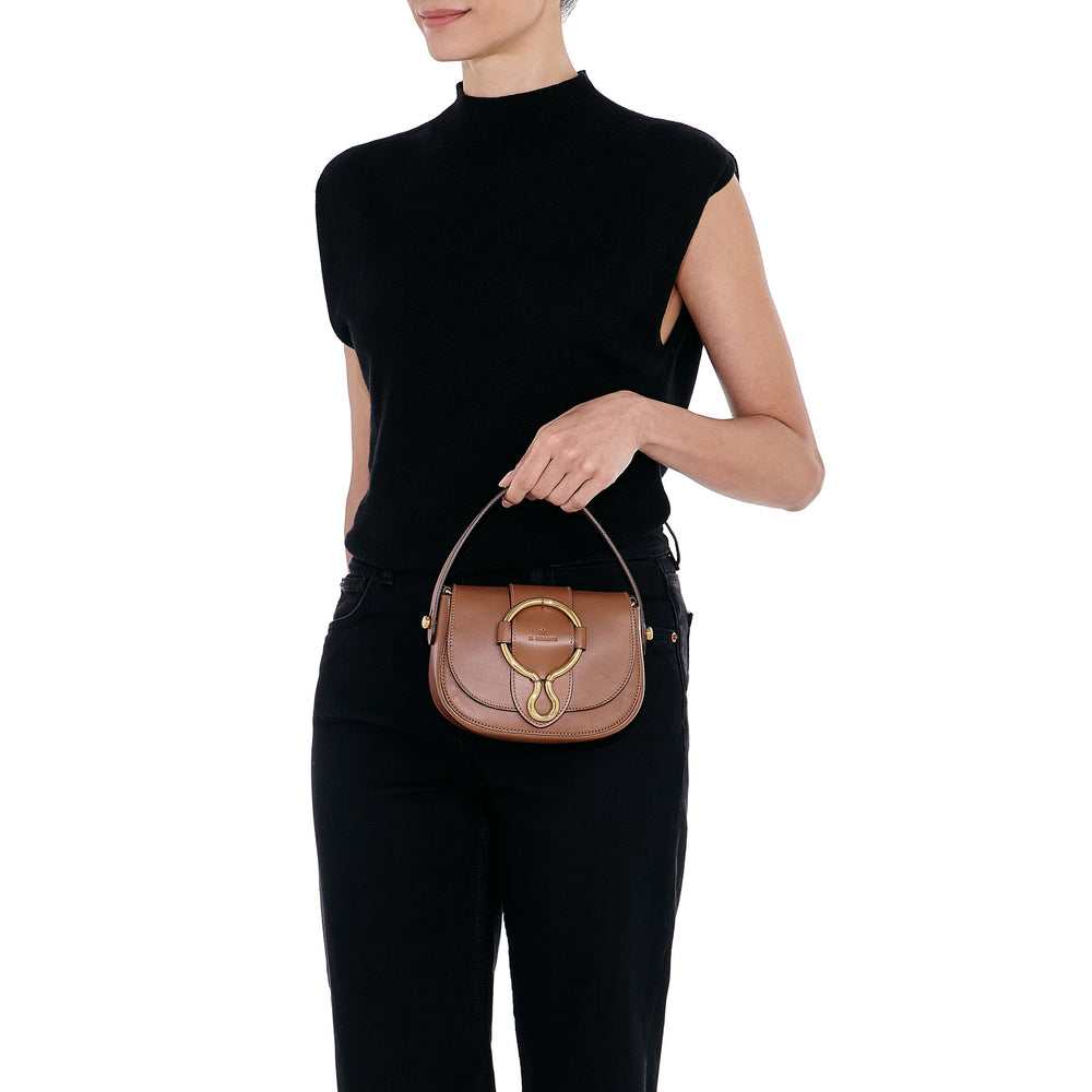 Consuelo | Women's crossbody bag in leather color chocolate