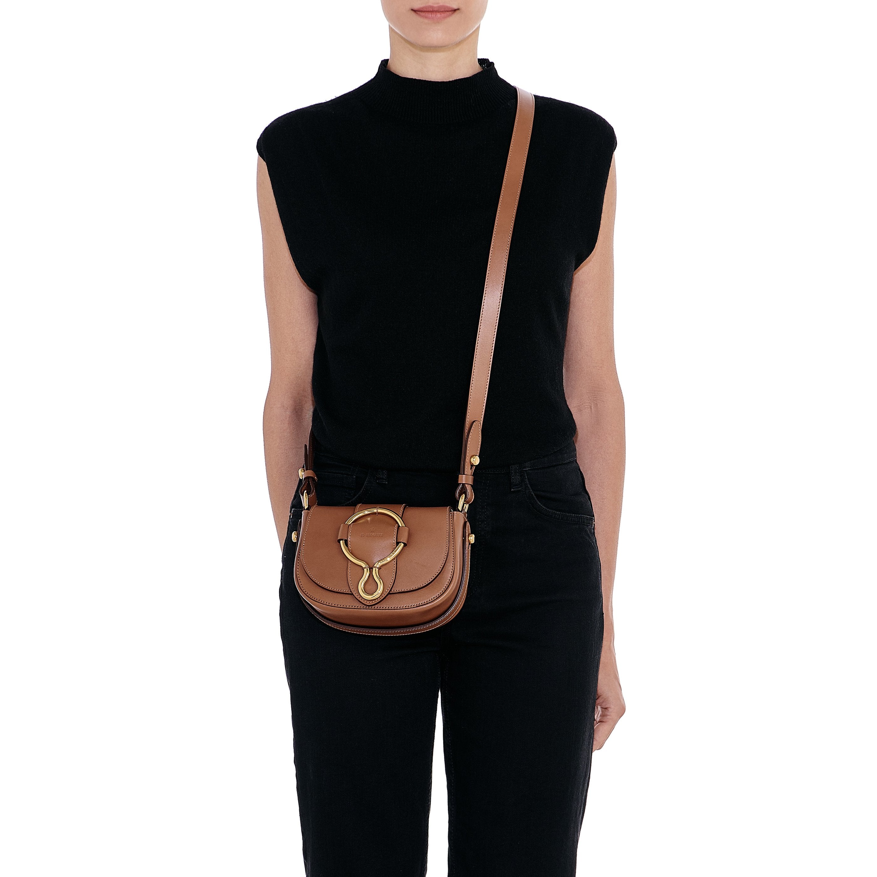 Consuelo | Women's crossbody bag in leather color chocolate