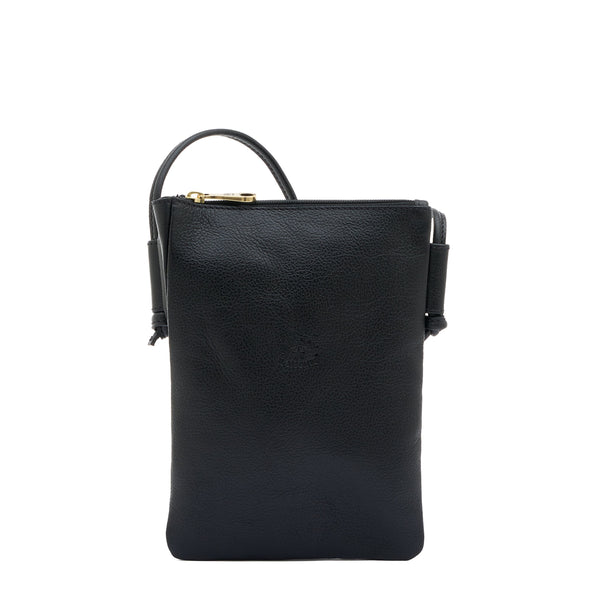 Elisa | Women's crossbody bag in leather color black
