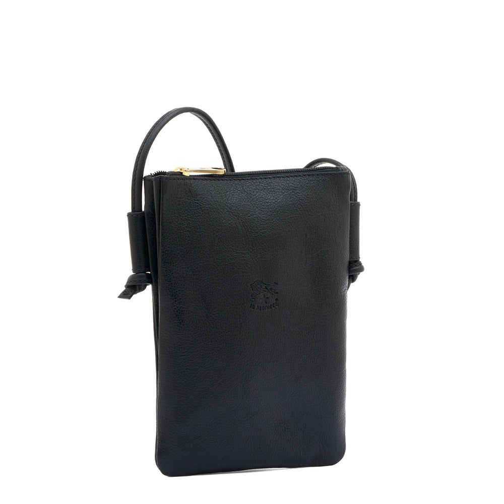 Elisa | Women's crossbody bag in leather color black — 
side view
 — 3 of 5