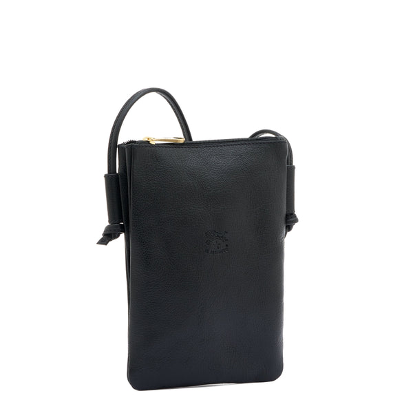 Elisa | Women's crossbody bag in leather color black