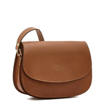 Salina | Women's crossbody bag in leather color chocolate