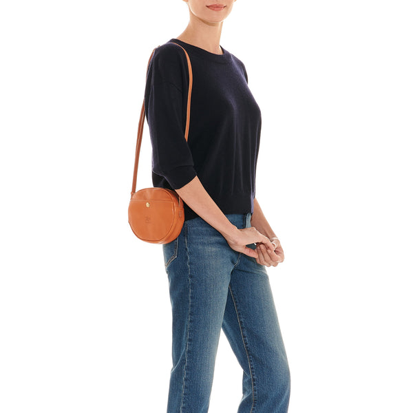 Rubino | Women's crossbody bag in leather color caramel