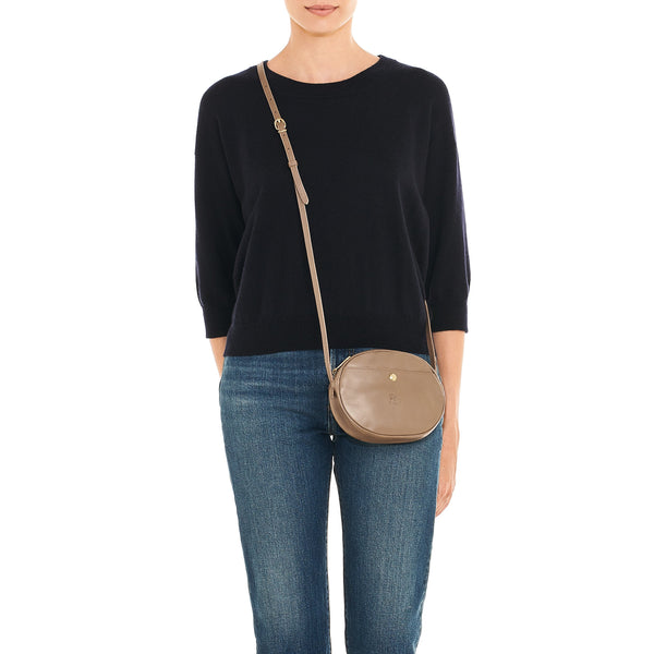 Rubino | Women's crossbody bag in leather color light grey