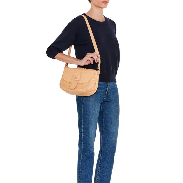 Fausta Medium | Women's crossbody bag in leather color natural