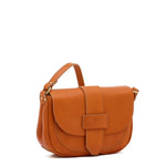 Fausta Small | Women's crossbody bag in leather color caramel