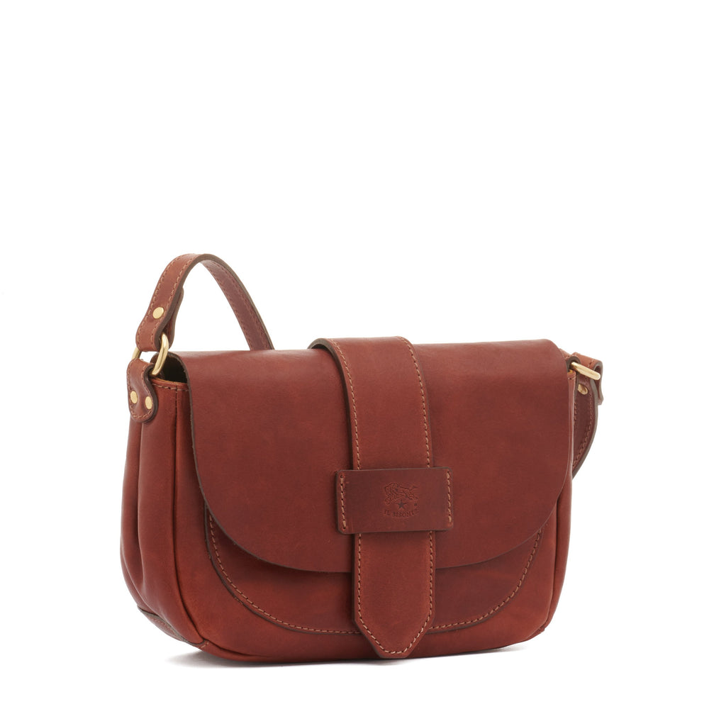 Fausta Small | Women's crossbody bag in vintage leather color sepia — 
side view
 — 2 of 2