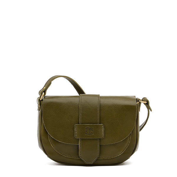 Fausta Small | Women's crossbody bag in leather color rugiada green