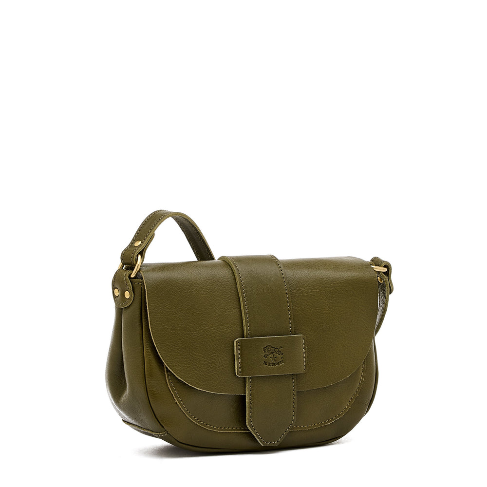 Fausta Small | Sac bandouliere pour femme en cuir couleur vert rugiada