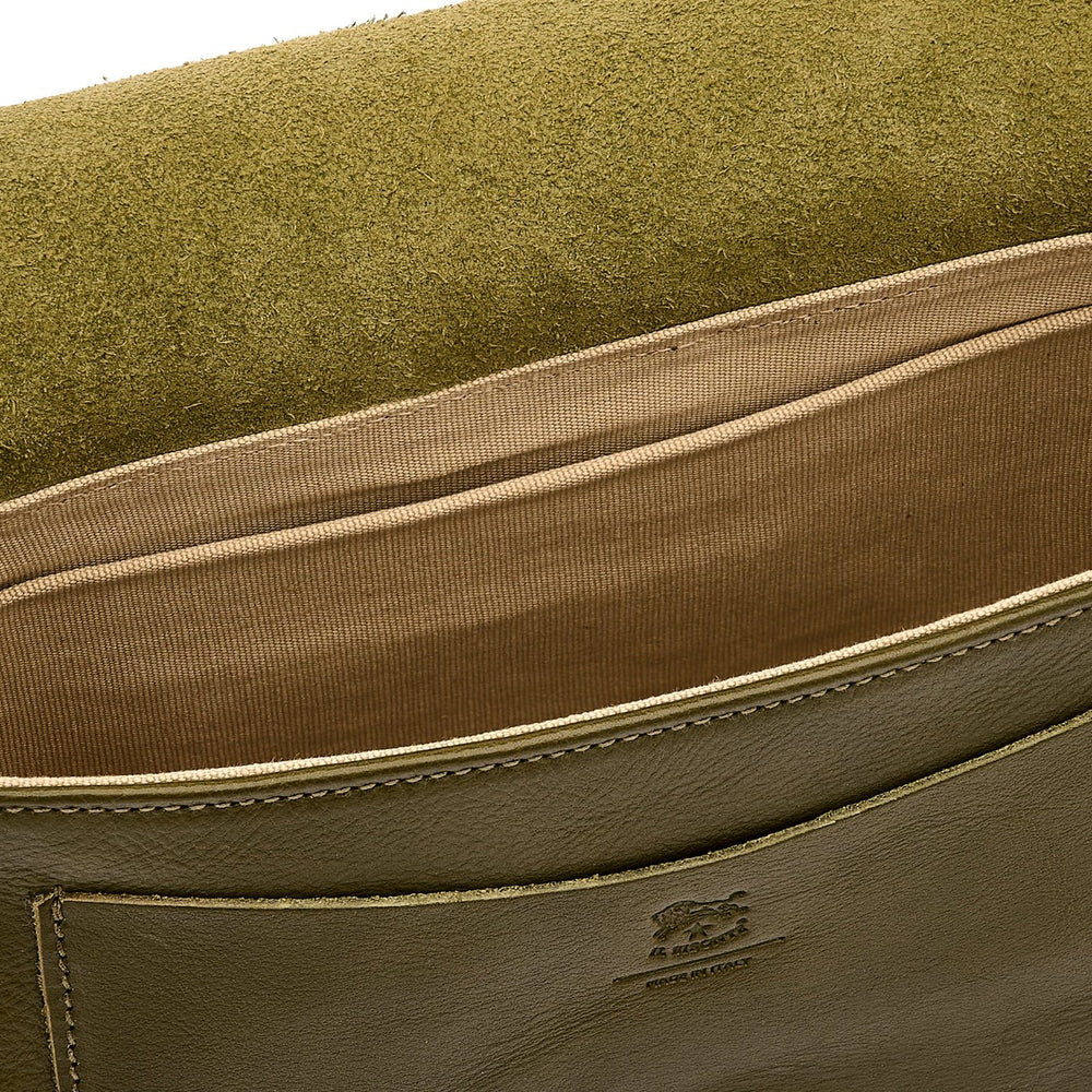 Fausta Small | Sac bandouliere pour femme en cuir couleur vert rugiada