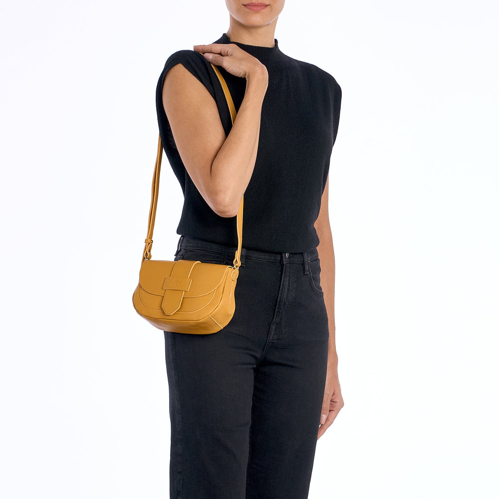 Fausta Small | Borsa a tracolla da donna in pelle colore giallo meriggio