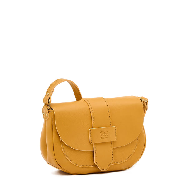 Fausta Small | Women's crossbody bag in leather color meriggio yellow
