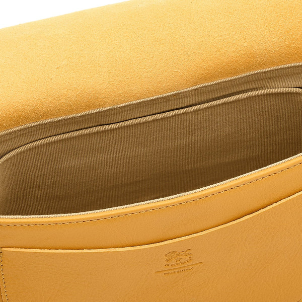 Fausta Small | Women's crossbody bag in leather color meriggio yellow