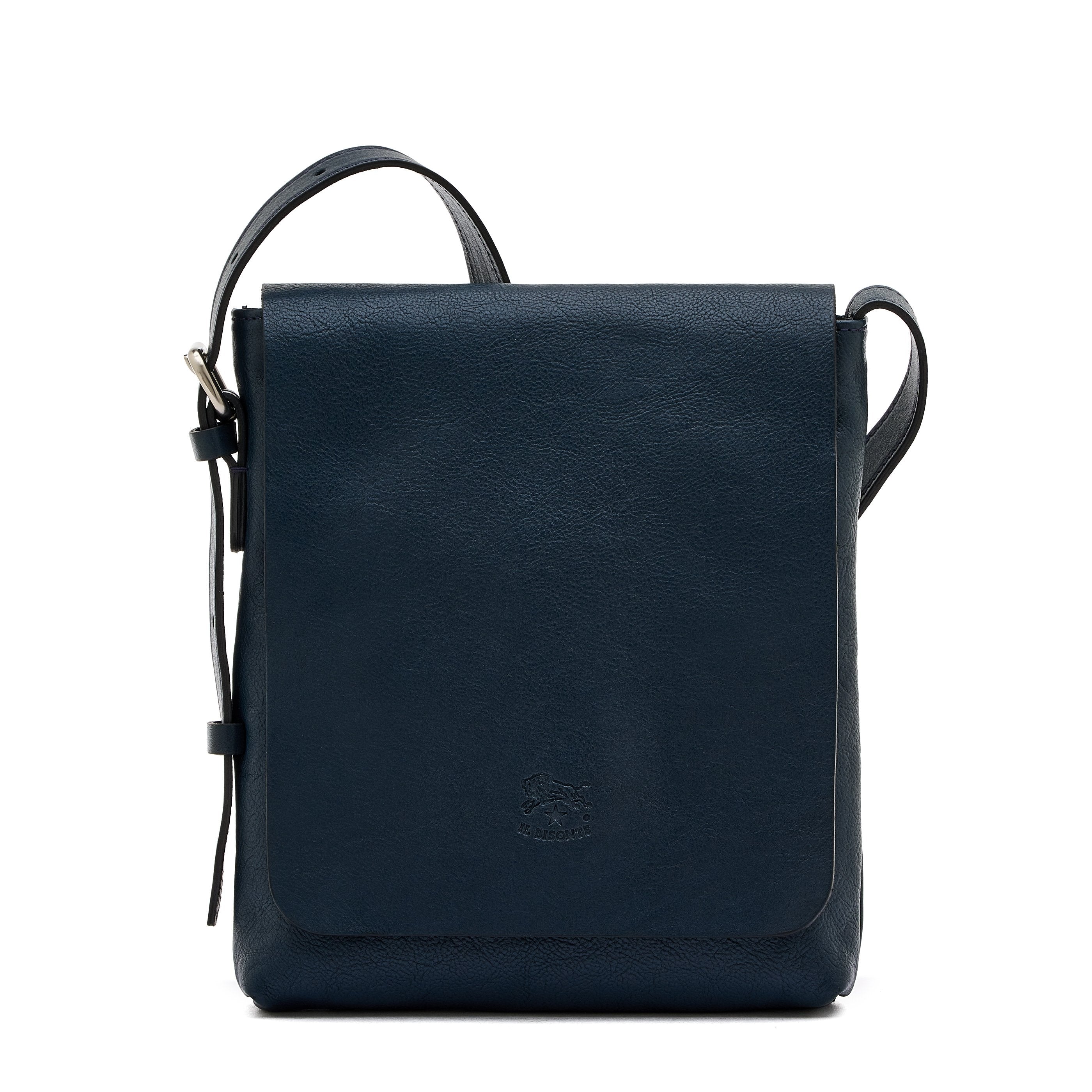 Brolio | Borsa a tracolla da uomo in pelle invecchiata colore blu mezzanotte