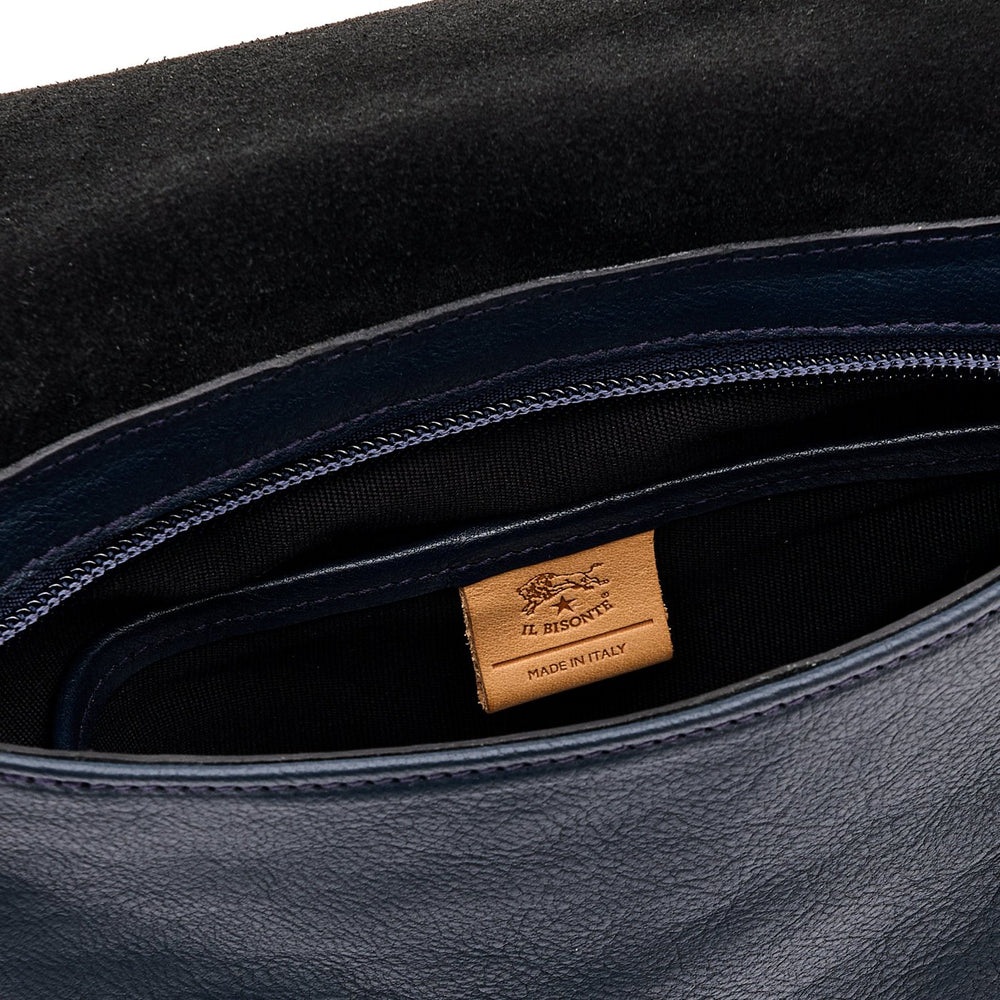 Brolio | Borsa a tracolla da uomo in pelle invecchiata colore blu mezzanotte