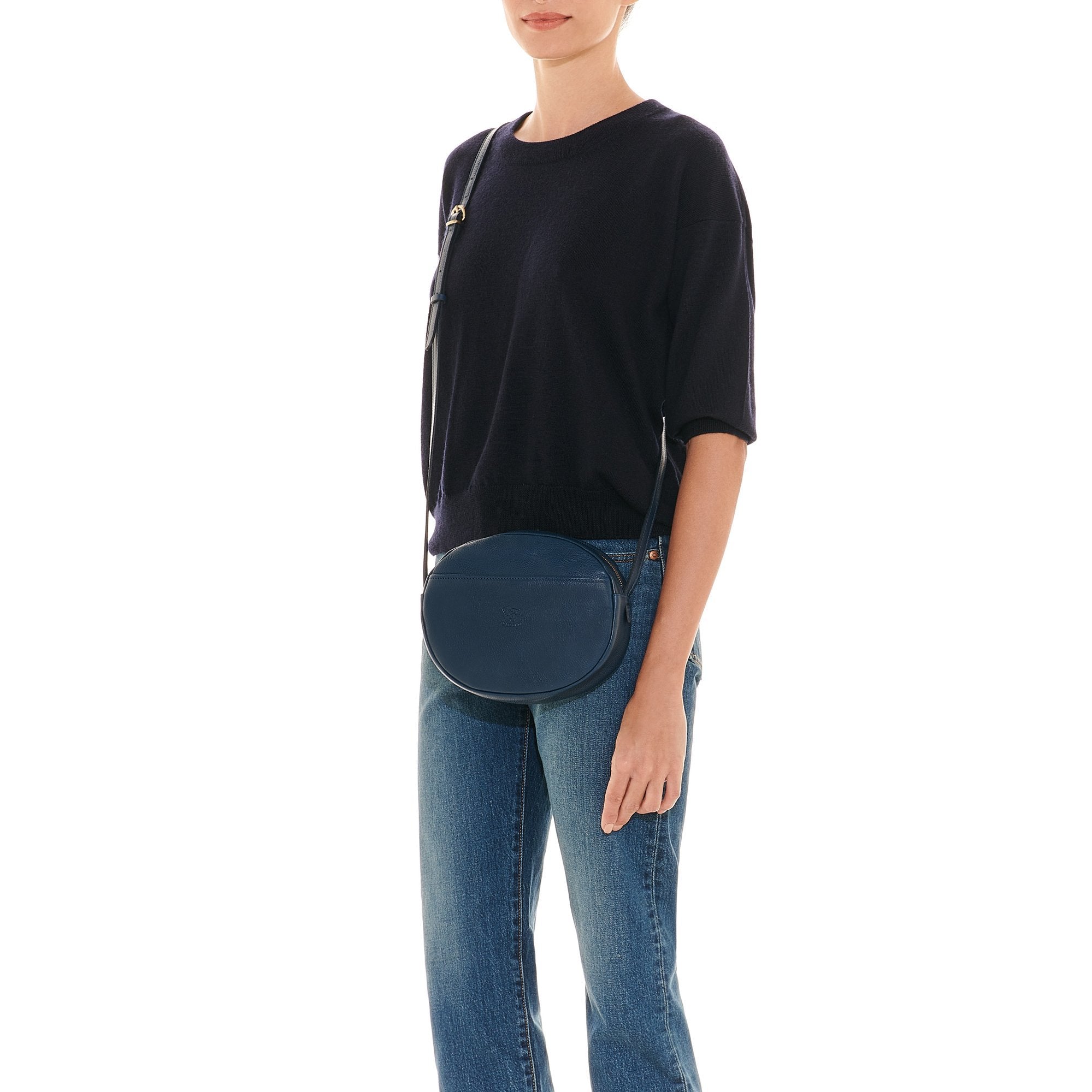 Rubino | Women's crossbody bag in leather color blue