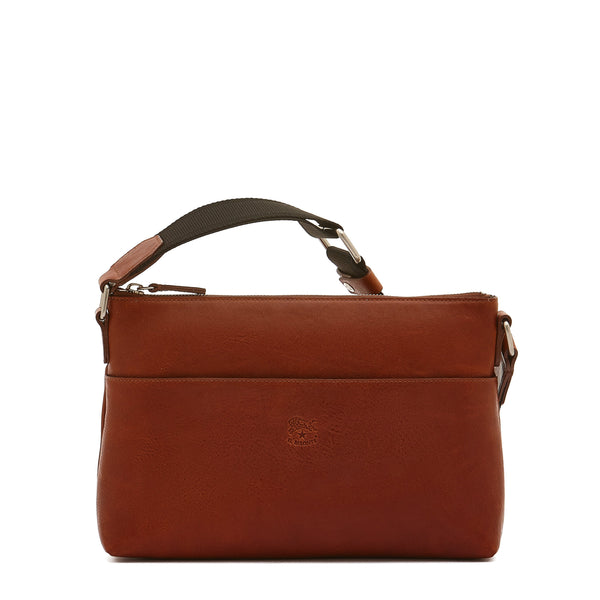 Oriuolo | Men's crossbody bag in vintage leather color sepia