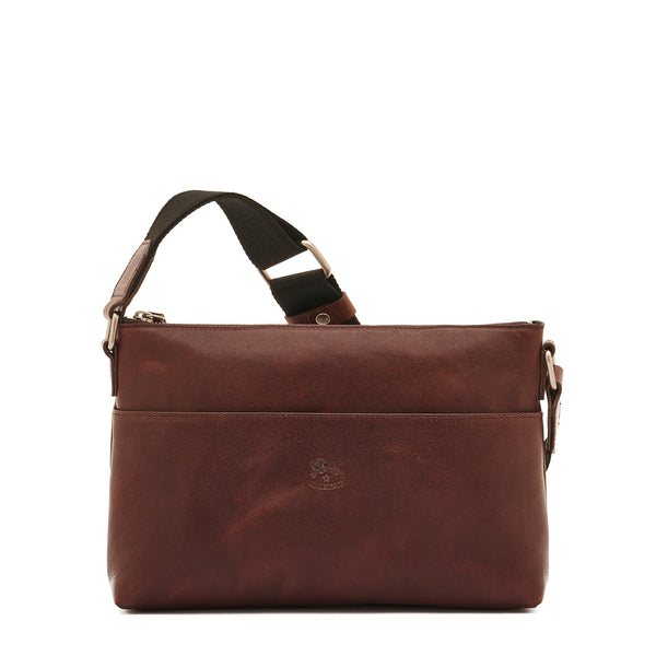 Oriuolo | Men's crossbody bag in vintage leather color coffee