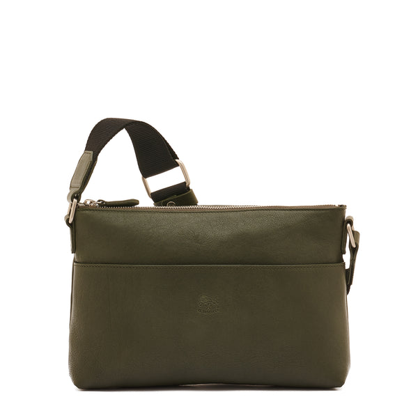 Oriuolo | Men's crossbody bag in vintage leather color forest