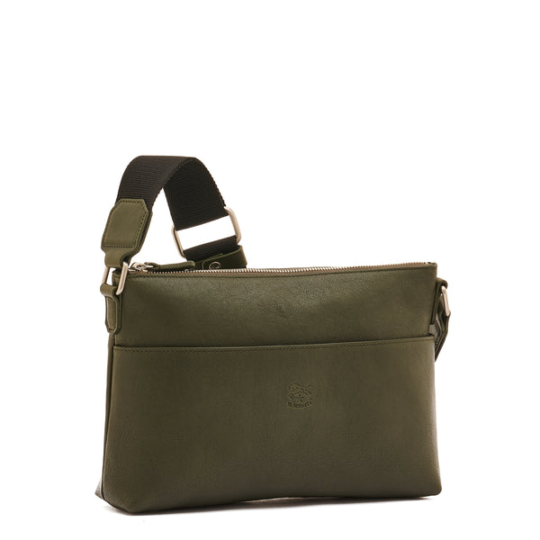 Oriuolo | Men's crossbody bag in vintage leather color forest