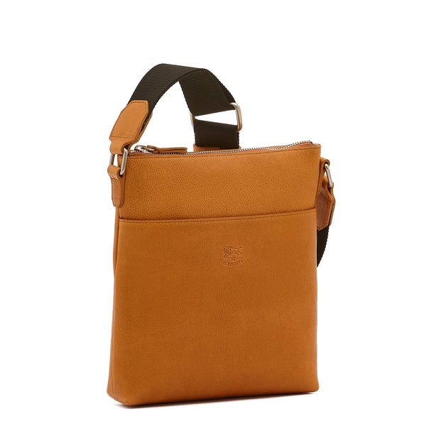 Oriuolo | Men's crossbody bag in vintage leather color natural