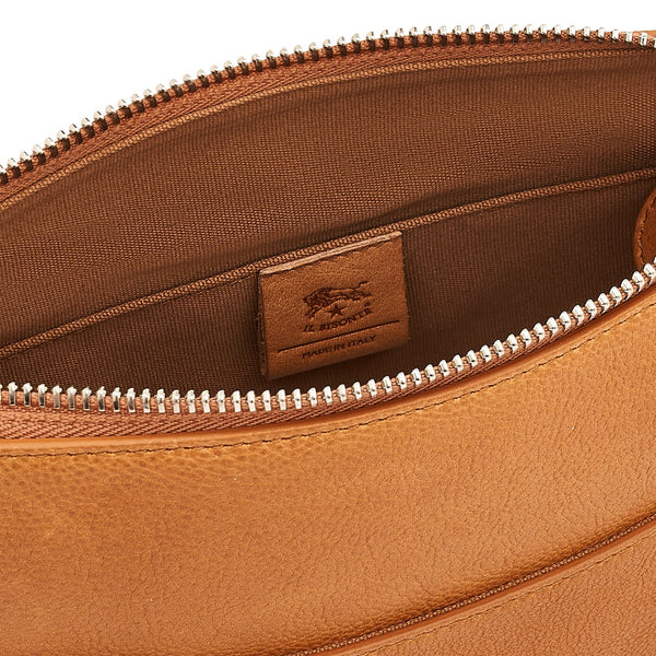 Oriuolo | Men's Crossbody Bag in Vintage Leather color Natural