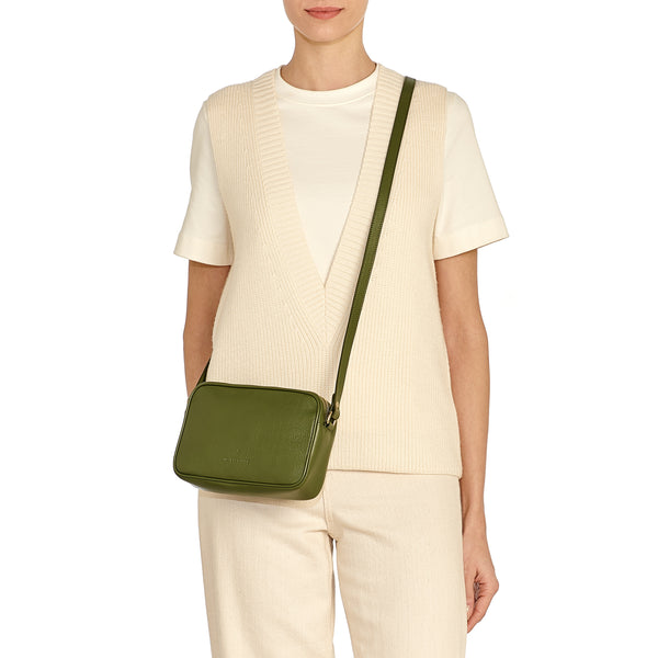 Oliveta | Women's crossbody bag in leather color cypress