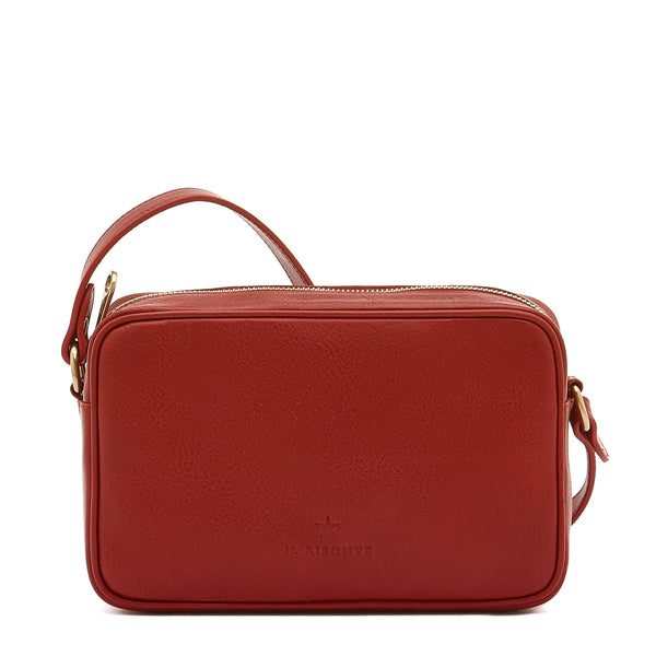 Oliveta | Women's crossbody bag in leather color red — 
front view
