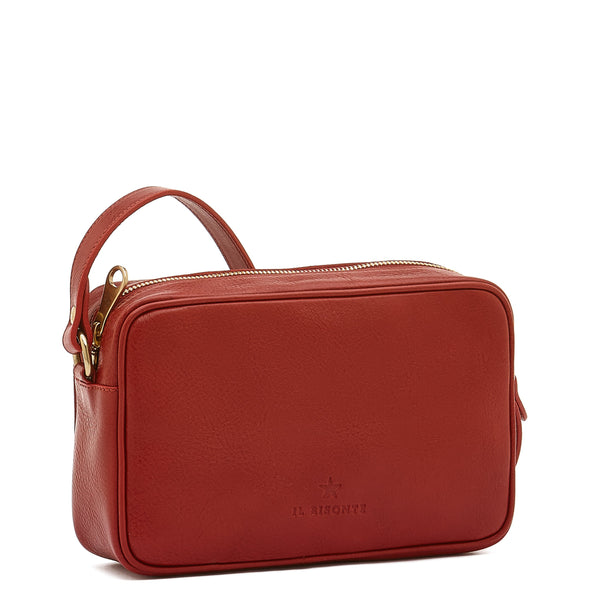Oliveta | Women's crossbody bag in leather color red