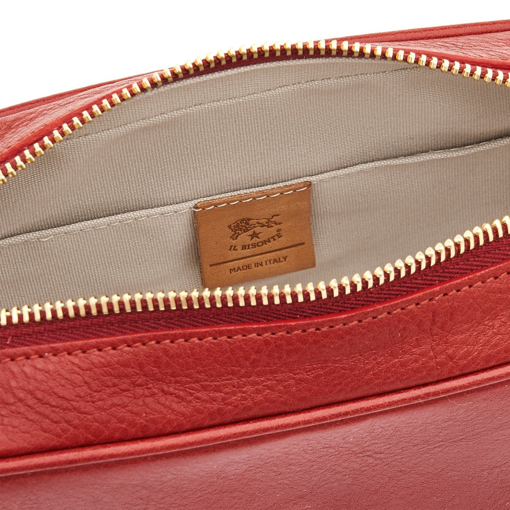 Oliveta | Borsa a tracolla da donna in pelle colore rosso — 
interior detail view
 — 4 of 4