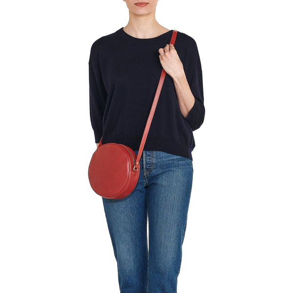 Oliveta | Women's crossbody bag in leather color red