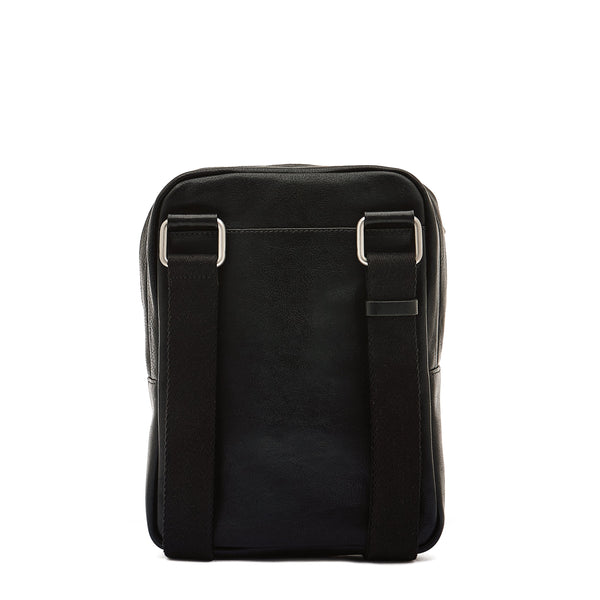 Cestello | Men's crossbody bag in vintage leather color black