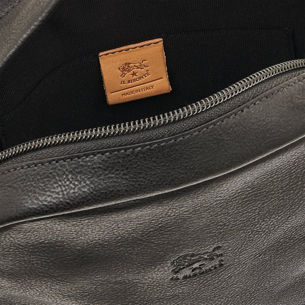 Cestello | Men's crossbody bag in vintage leather color black