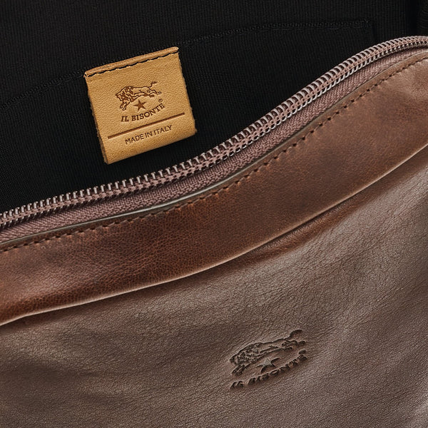 Cestello | Men's crossbody bag in vintage leather color coffee