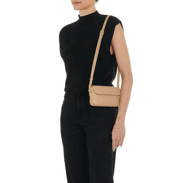 Studio | Women's crossbody bag in leather color caffelatte