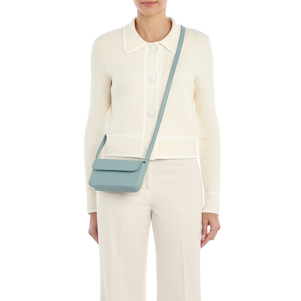 Studio | Borsa a tracolla da donna in pelle colore celeste botticelli