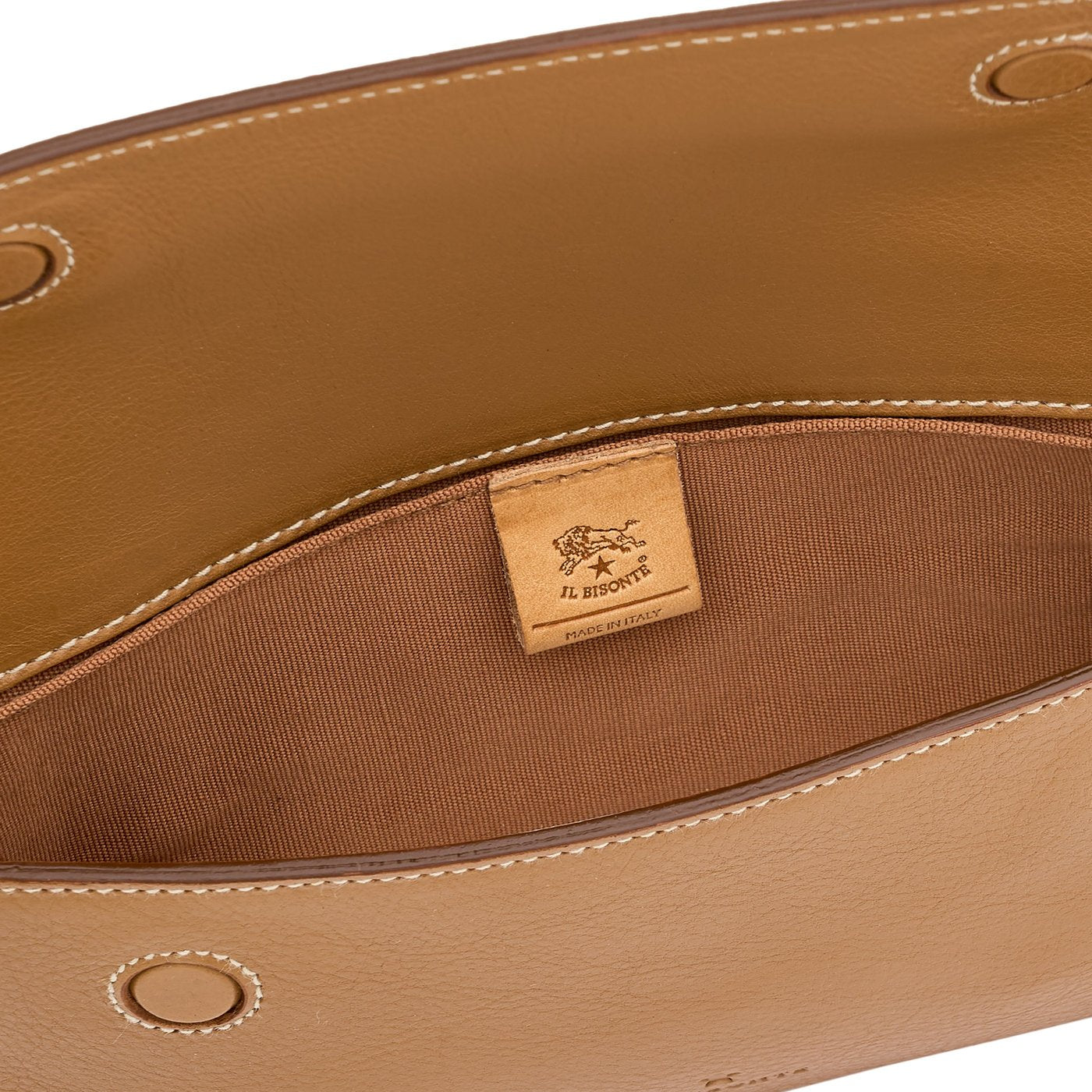 Studio | Women's crossbody bag in leather color gianduia — 
interior detail view
 — 4 of 4