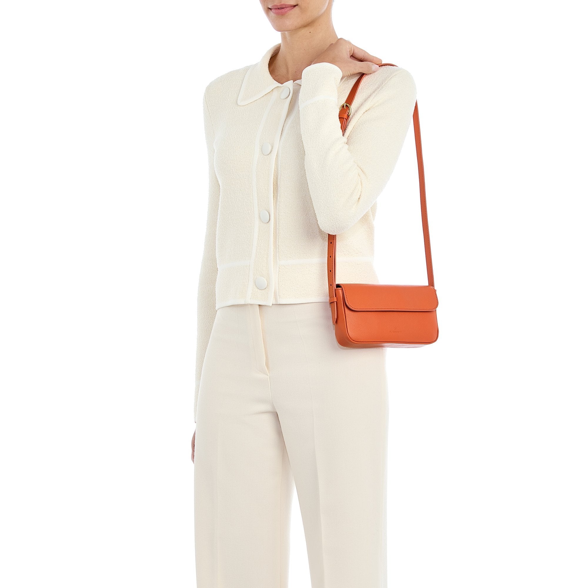 Studio | Borsa a tracolla da donna in pelle colore arancio pontormo