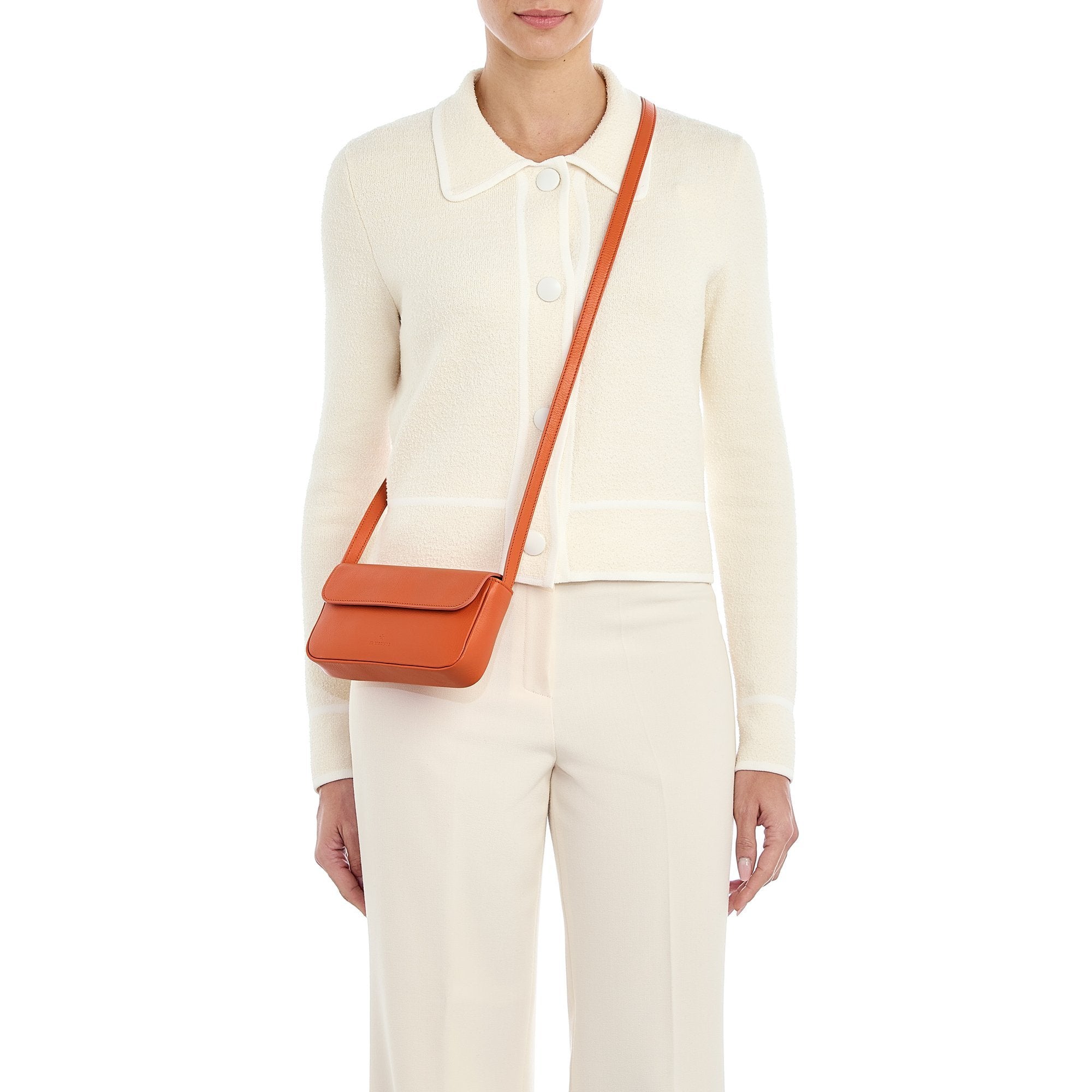 Studio | Borsa a tracolla da donna in pelle colore arancio pontormo