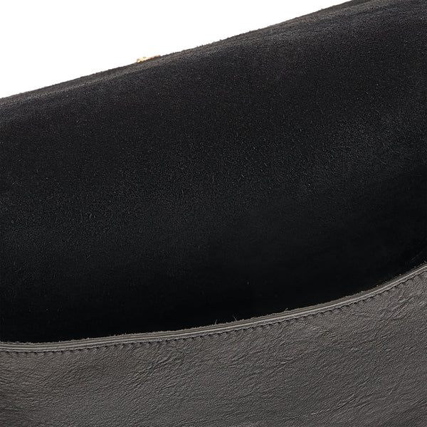 Snodo | Sac bandouliere pour femme en cuir vintage couleur noir